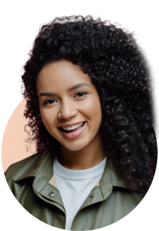 a person with curly hair