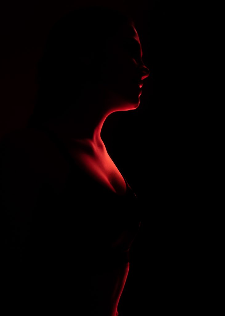 a red light in the dark